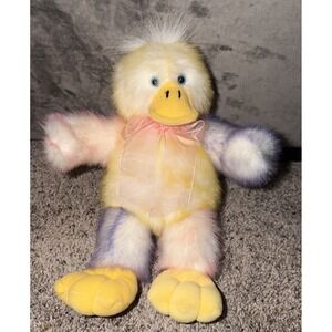 DanDee Collector's choice plush pastel rainbow yellow purple duck pink bow